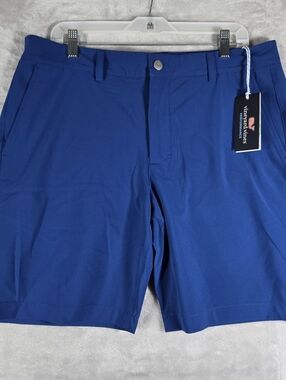 Vineyard Vines Fairway Shorts Mens Size 34 Royal Blue Performance 9” NWT